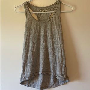 Grey racer back tank top